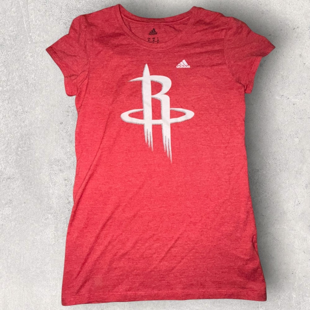 Adidas Houston Rockets Mens Red Heathered Graphic T-Shirt B227W 15 Size M